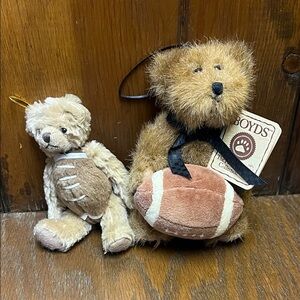 Boyds Bear and The Bearington Collection Football Bear Plush Ornaments